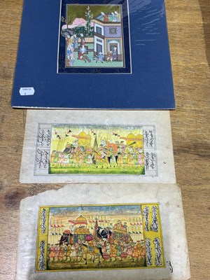 Lot 277 - Two hand painted and illuminated pages from a...