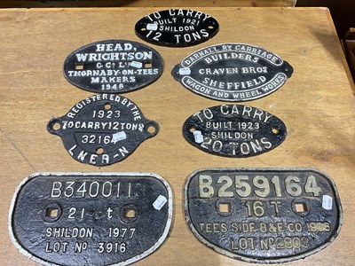 Lot 51 - Seven original 1920s-1970s railway plates, the...