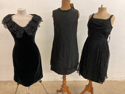 Lot 189 - A vintage silk chiffon dress with beaded...