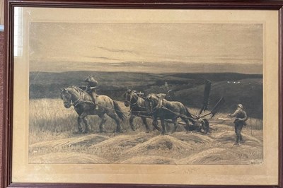 Lot 145 - HERBERT DICKSEE; a signed etching, 'Ploughing...