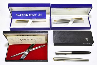 Lot 1075 - WATERMAN; a boxed fountain pen, and two...