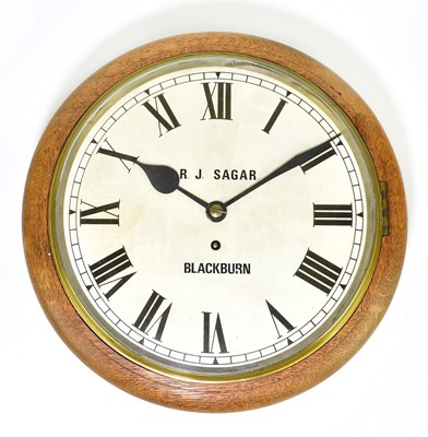 Lot 2291 - R.J SAGAR, BLACKBURN; an oak cased railway...