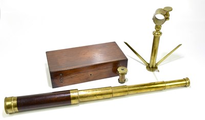 Lot 2161 - A 19th century rosewood and brass four draw...