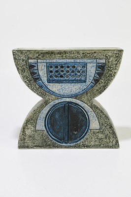 Lot 316 - LOUISE JINKS FOR TROIKA POTTERY; an anvil vase...