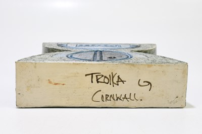 Lot 316 - LOUISE JINKS FOR TROIKA POTTERY; an anvil vase...