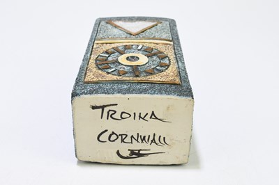 Lot 324 - LOUISE JINKS FOR TROIKA POTTERY; a brick vase...