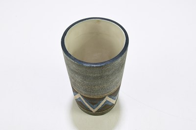 Lot 322 - SUE LOWE FOR TROIKA POTTERY; a cyclinder vase...