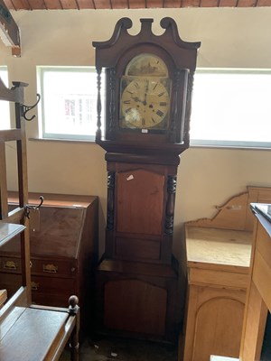 Lot 2 - A 19th century longcase clock, the painted...