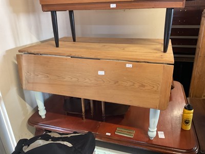 Lot 4 - An old pine dining table with a single...