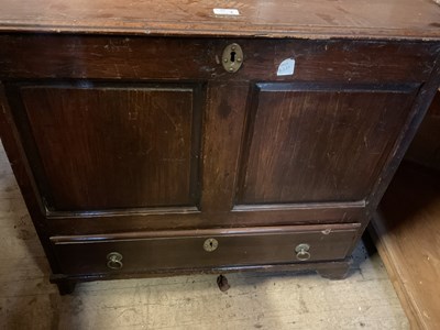 Lot 7 - An 18th century and later oak chest with...