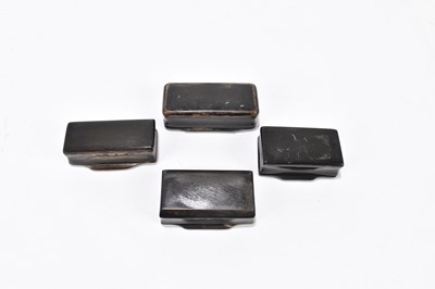 Lot 14 - Four Georgian horn and faux tortoiseshell snuff boxes