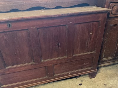 Lot 18 - A 19th century pine blanket chest with...