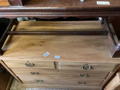 Lot 23 - An old pine chest of two short over three long...