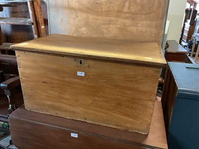 Lot 26 - An old pine blanket chest, width 78cm, depth...