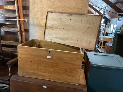 Lot 26 - An old pine blanket chest, width 78cm, depth...