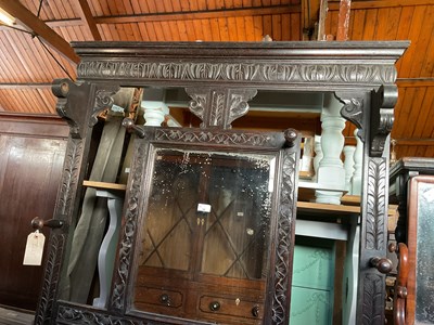 Lot 29 - A 19th century carved oak hall stand with...