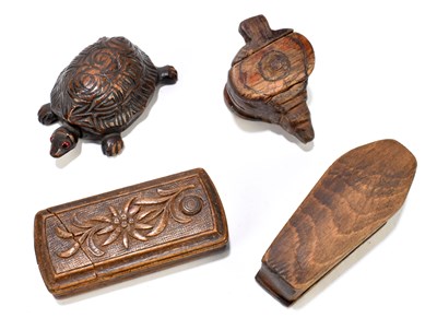 Lot 44 - Four treen snuff boxes