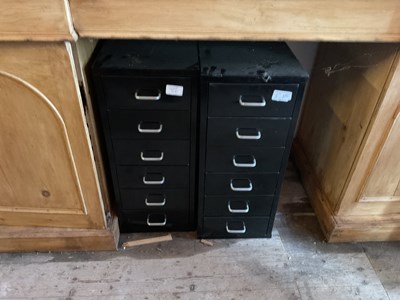 Lot 37 - Two metal six drawer filing cabinets, height...