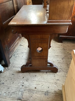 Lot 46 - A 19th century Gothic Revival pitch pine...