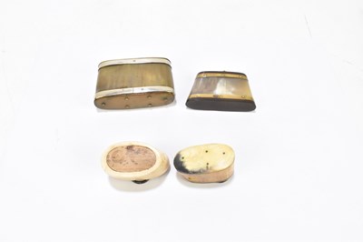 Lot 13 - Four 19th century horn snuff boxes