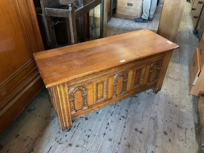 Lot 52 - A reproduction oak blanket chest of...