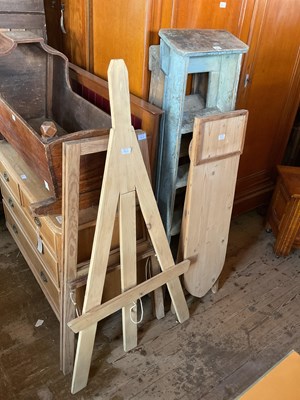 Lot 58 - Two pairs of painted pine folding stepladders,...