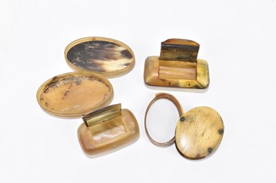 Lot 46 - Three 19th century horn snuff boxes
