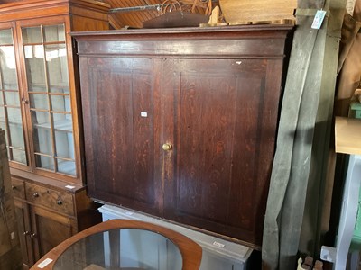 Lot 64 - An 18th century oak cupboard with moulded...