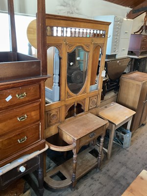 Lot 72 - An early 20th century carved oak hall stand...