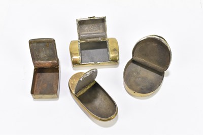 Lot 8 - Four Georgian brass snuff boxes