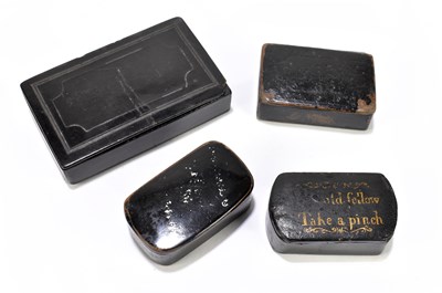 Lot 50 - Four 19th century papier-mâché snuff boxes