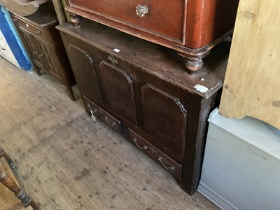 Lot 93 - An 18th century oak blanket chest with...