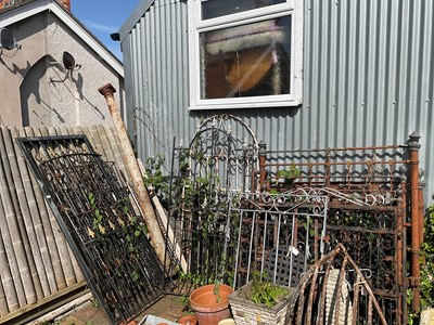 Lot 96 - An assortment of cast metal garden gates, a...