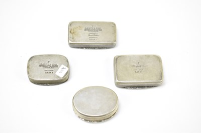 Lot 51 - Three 19th century pewter snuff boxes