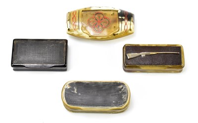 Lot 16 - Three 19th century horn snuff boxes