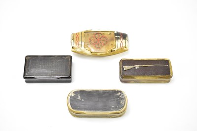 Lot 16 - Three 19th century horn snuff boxes