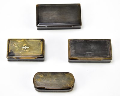 Lot 40 - Four 19th century horn snuff boxes