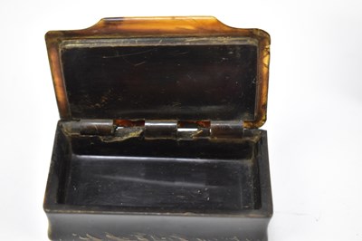 Lot 40 - Four 19th century horn snuff boxes