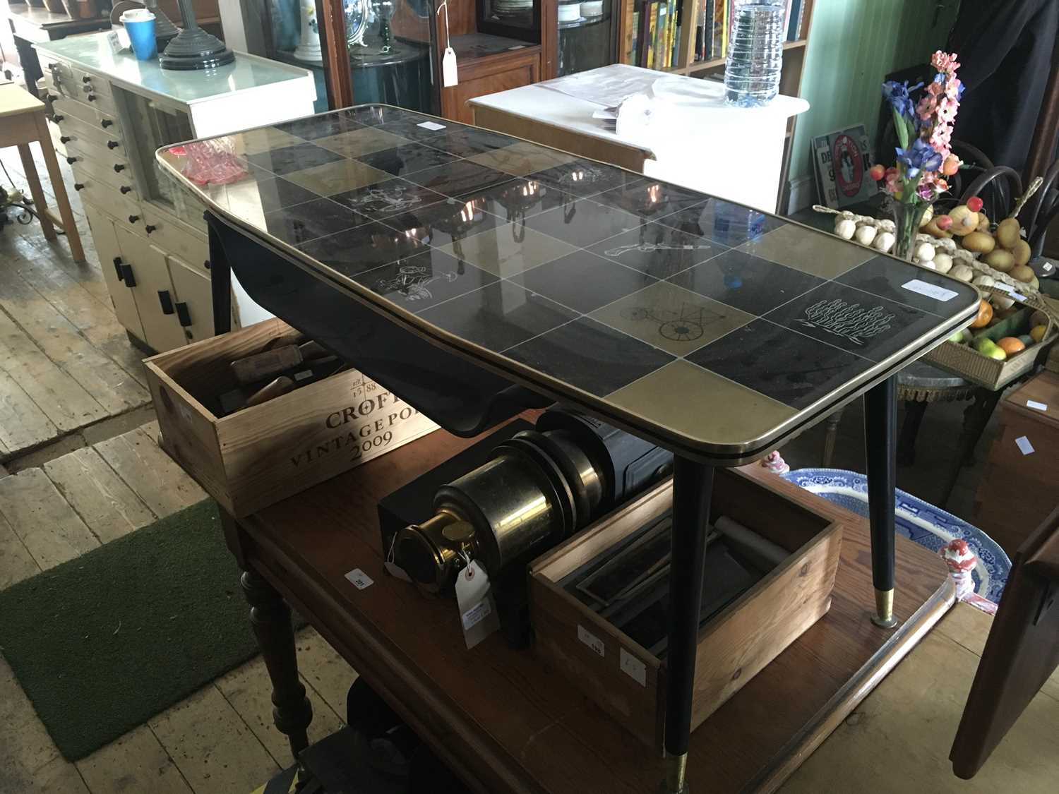 Lot 199 A reproduction dropleaf yew wood coffee