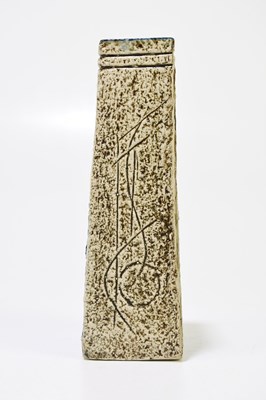 Lot 394 - LOUISE JINKS FOR TROIKA POTTERY; a coffin vase...