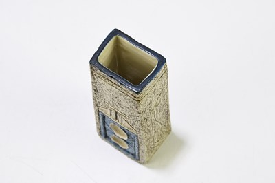 Lot 394 - LOUISE JINKS FOR TROIKA POTTERY; a coffin vase...