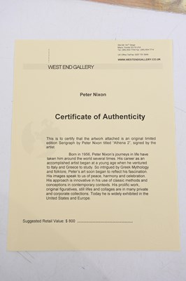 Lot 1789 - PETER NIXON; a signed limited edition print,...