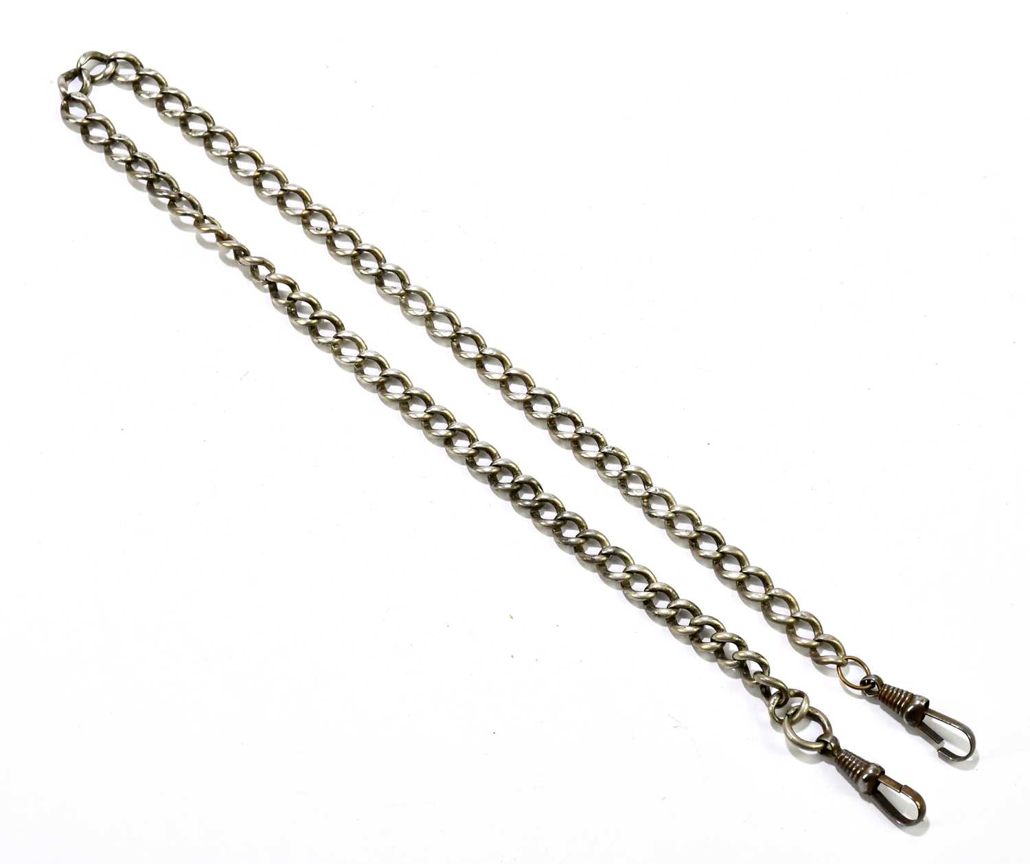 Lot 1360 A hallmarked silver watch chain, length