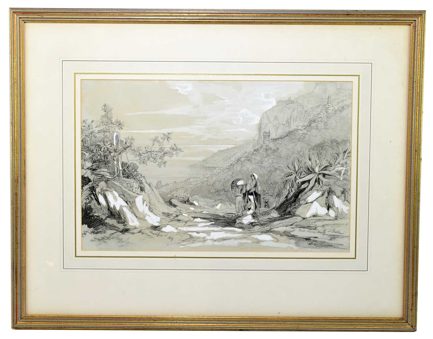 Lot 1562 - EDWARD LEAR (1812-1888); pencil drawing