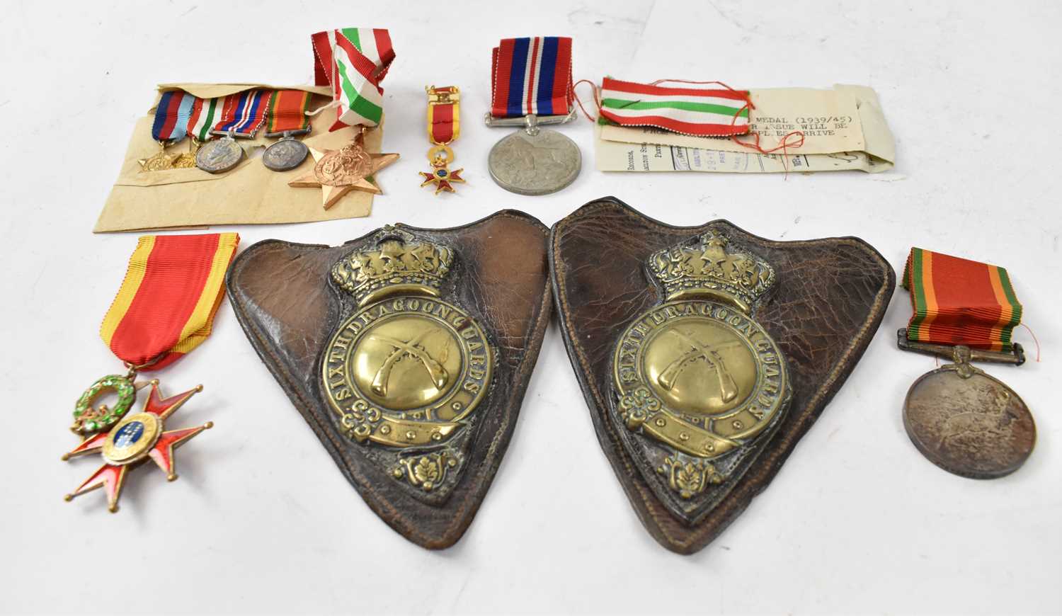 Lot 303 - A group of World War II medals with miniatures...