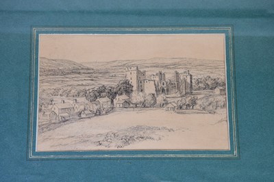 Lot 1572 - JOSEPH WOOD; 19th century pencil drawing,...