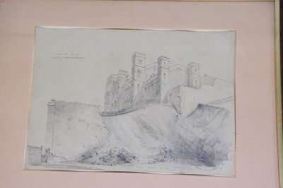 Lot 1572 - JOSEPH WOOD; 19th century pencil drawing,...