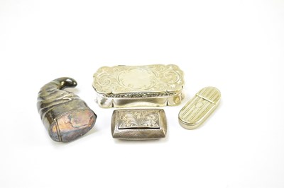 Lot 37 - Four silver plated snuff boxes