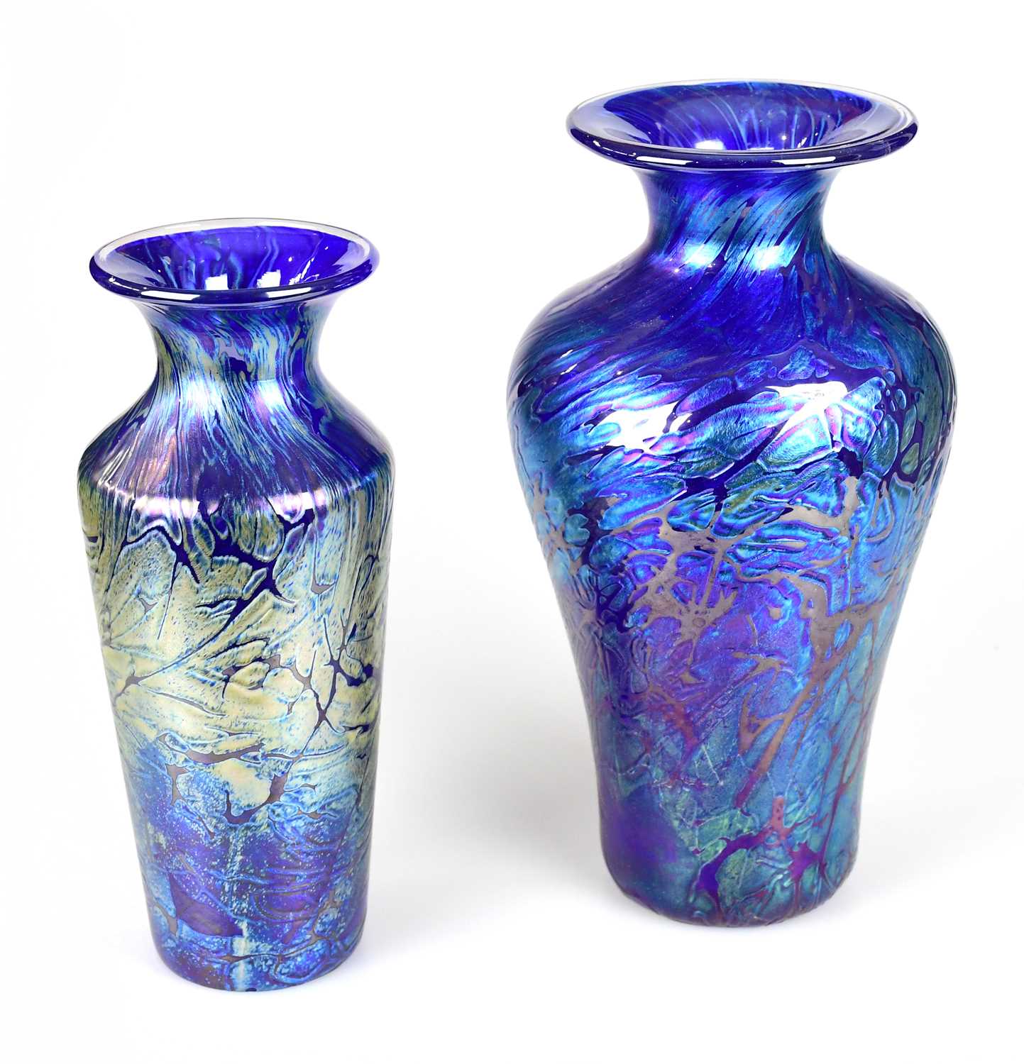 Lot 437 - GOZO GLASS; two contemporary Art Glass vases...