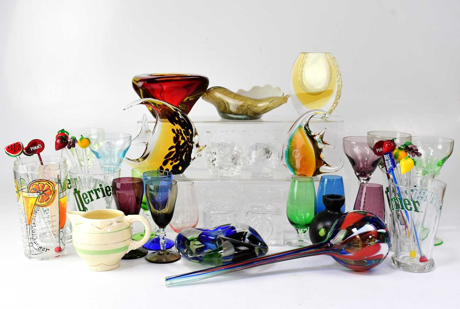 Lot 304 - A quantity of decorative coloured glass...